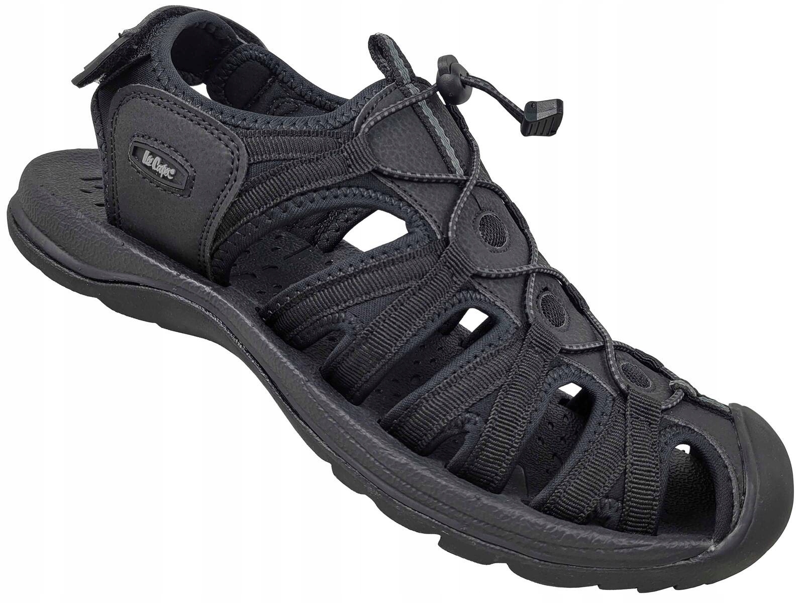 LEE COOPER SANDALS BUTY MĘSKIE AŻUROWE SANDAŁY NA RZEP ŚCIĄGACZ CZARNE