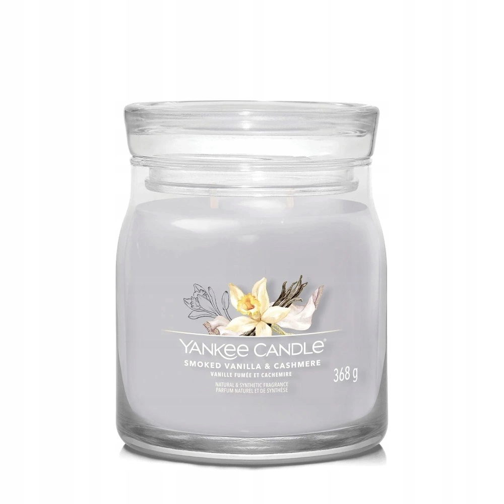 Yankee Candle svíčka Signature ve skle střední Signature Smoked Vanilla & C