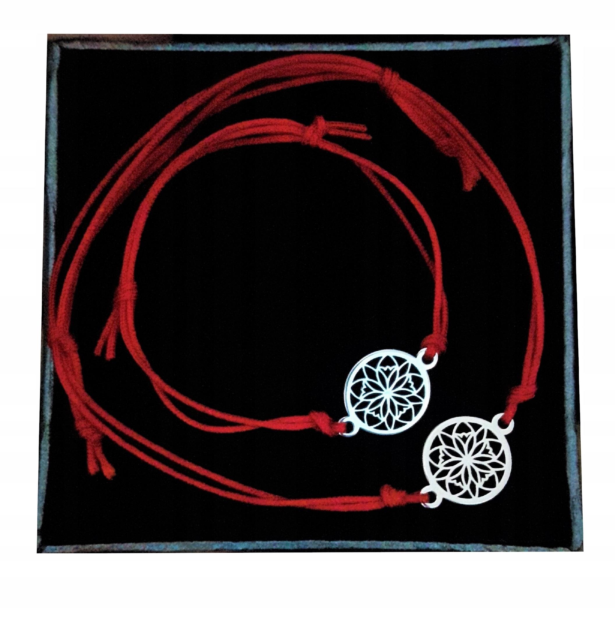 

Bransoletka sznurkowa zaciągana mama córka srebro