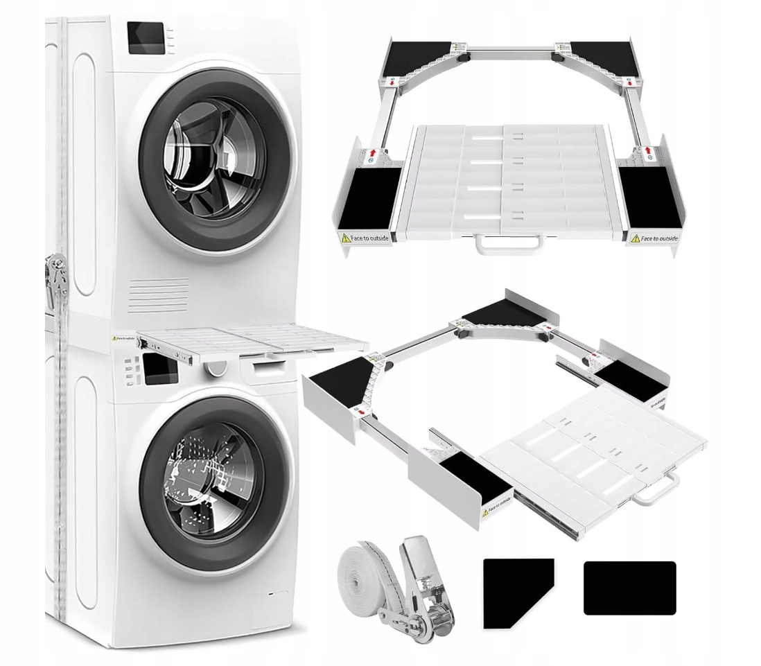 Niuxx Zestaw do układania pralek z paskiem grzechotkowym do pralki 53-68 cm