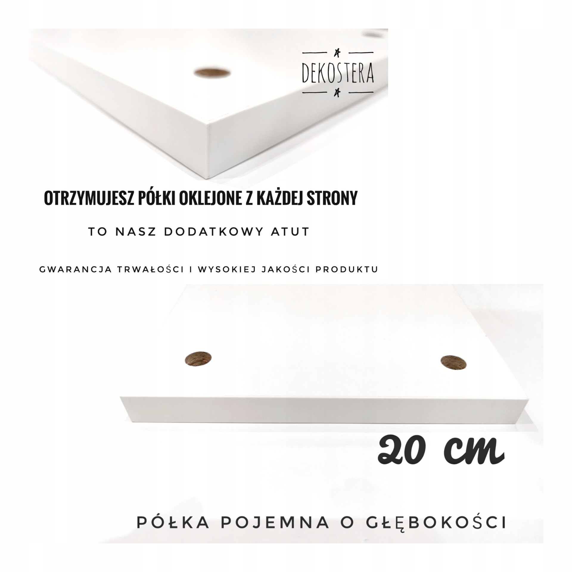 Wiszące półki na sznurkach, linach, boho Wysokość mebla 70 cm