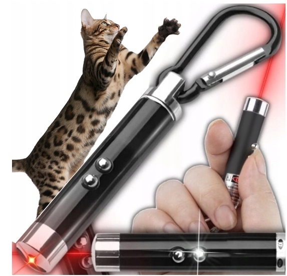Laser Wskaźnik Laserowy Dla Kota Latarka Zabawka 3w1 Do Zabawy Z Kotem