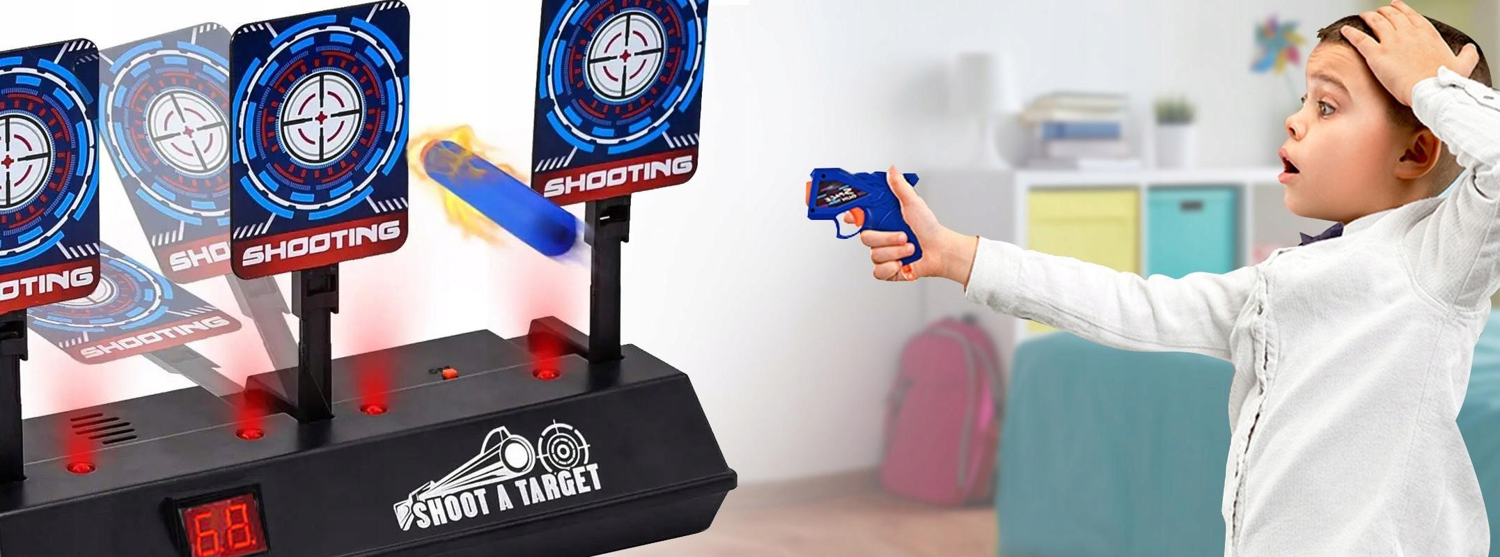 Tarcza Strzelnica Zręcznościowa Automatyczna z Licznikiem +Pistolet Marka Webski