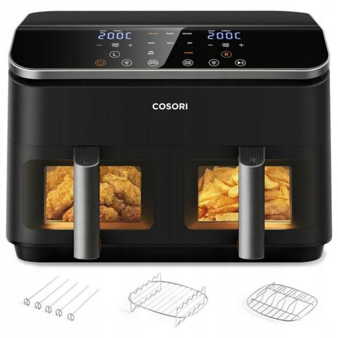 Frytkownica beztłuszczowa Air fryer Cosori Dual Basket 1750W 8,5L Czarna