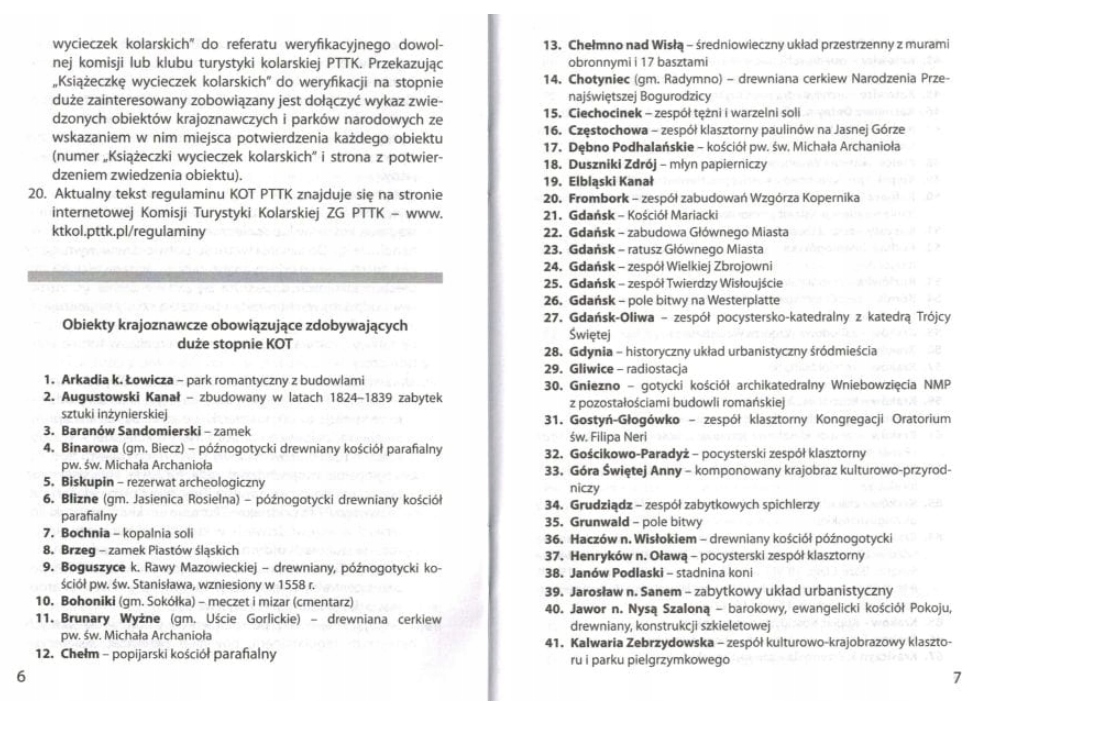 KSIĄŻECZKA WYCIECZEK KOLARSKICH PTTK ODZNAKA ROWER Gatunek Przewodniki, książki krajoznawcze