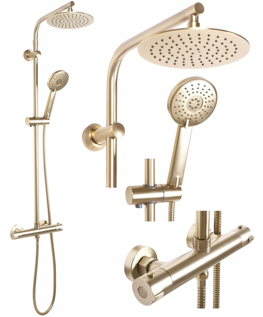 Sprchová sada s termostatom Bliss brush gold Rea -P8413) /ka/