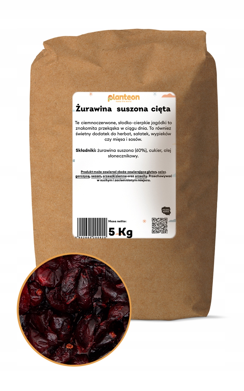 Levně Brusinky sušené půlené 5 kg Premium, vysoká kvalita bez chemie