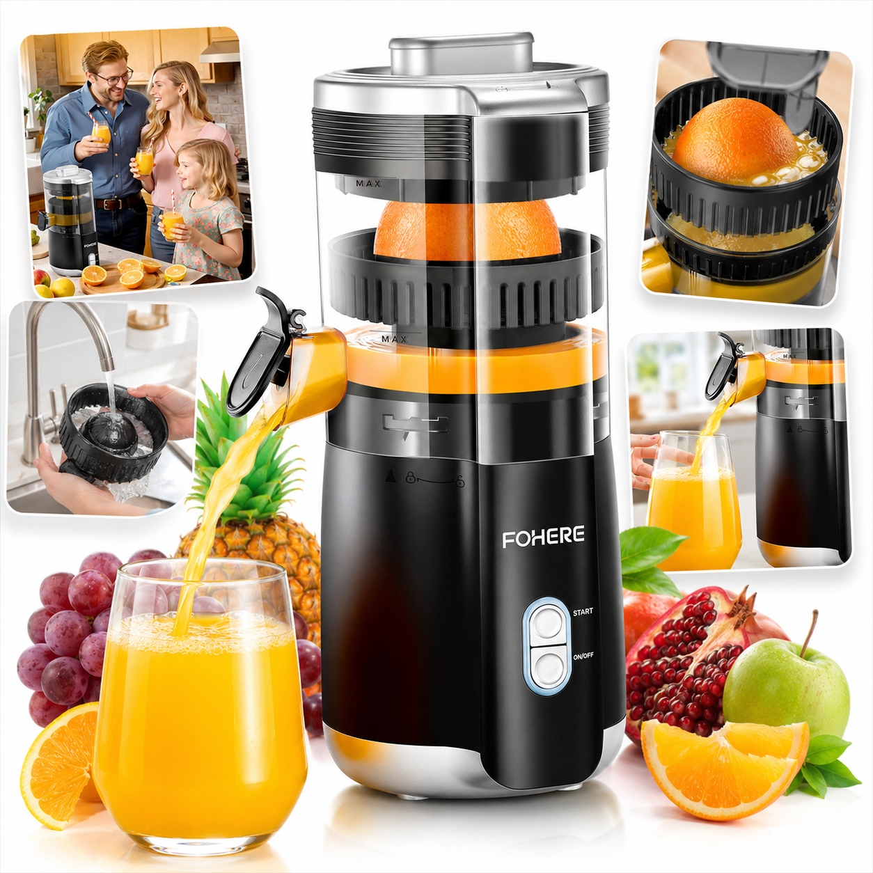 Automatický elektrický bezdotykový odšťavňovač ovoce 100 W pro citrusy