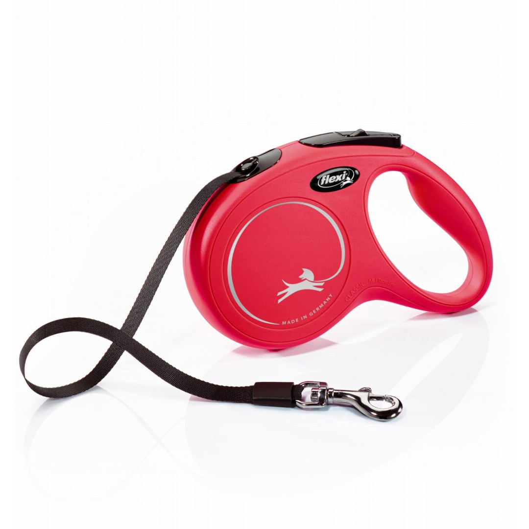 Levně Vodítko pro psy Flexi New Classic M s automatickým ovládáním do 25 kg, 5 m, páska