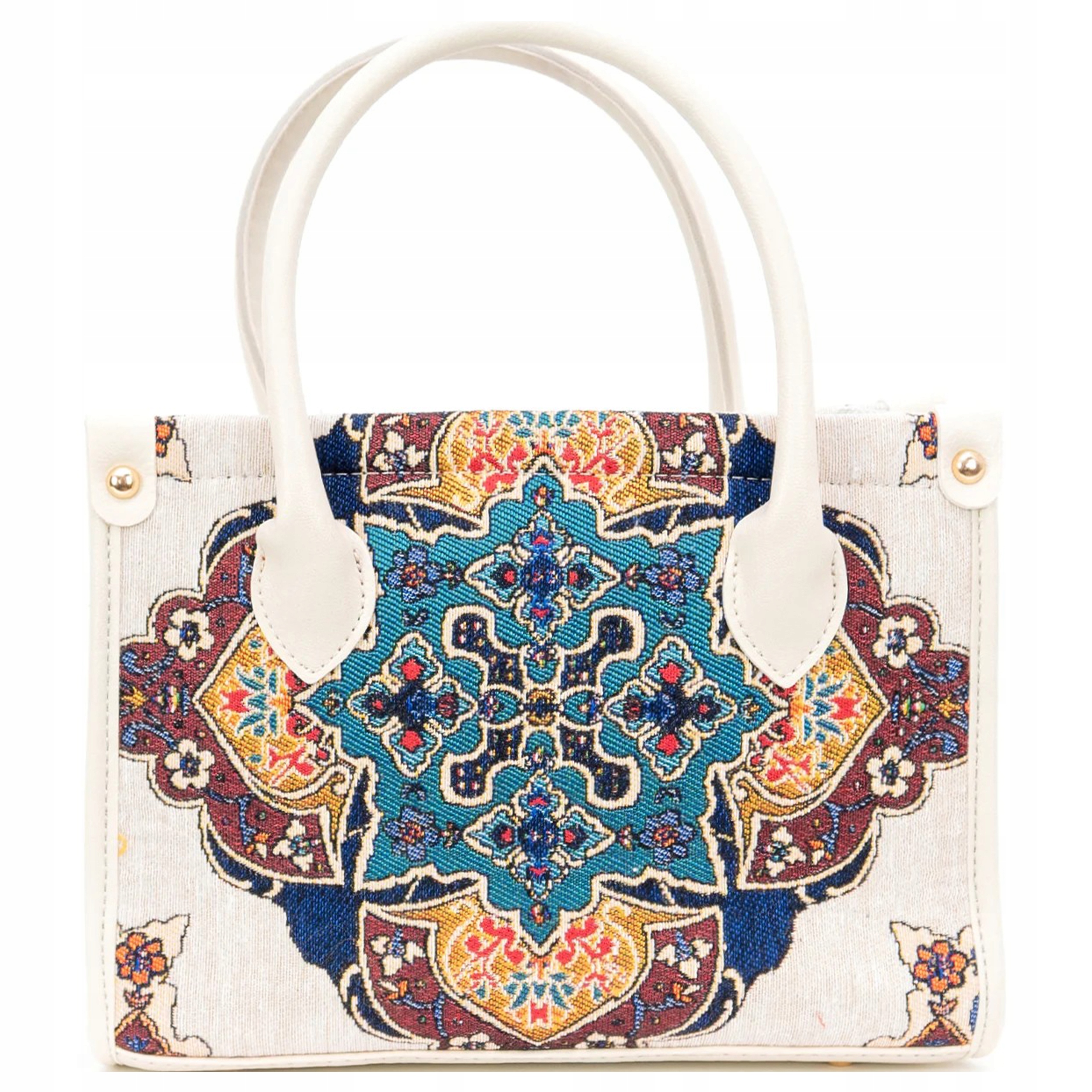 Torebka Torba Na Ramię Crossbody Shopperka Ekoskóra Gobelin Orientalny Wzór