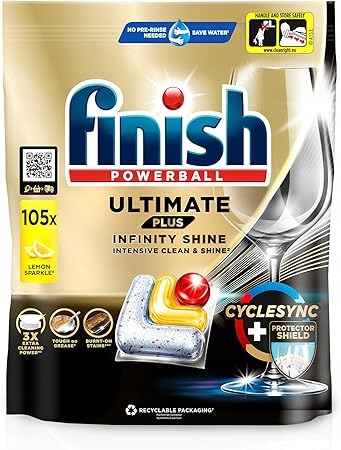 Finish Powerball Ultimate Plus Infinity Shine Kapsułki do zmywarki 105 szt.