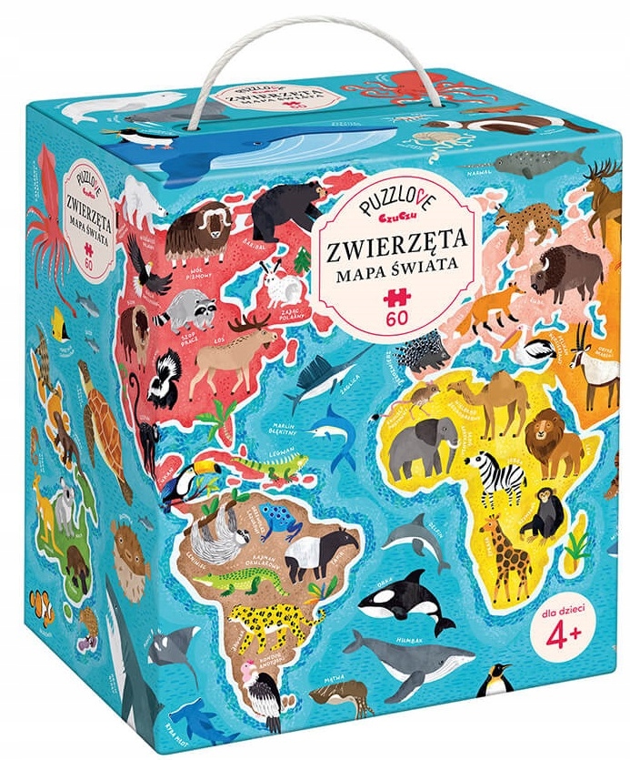 

Puzzle Puzzlove Czuczu Zwierzęta Mapa Świata 60 el