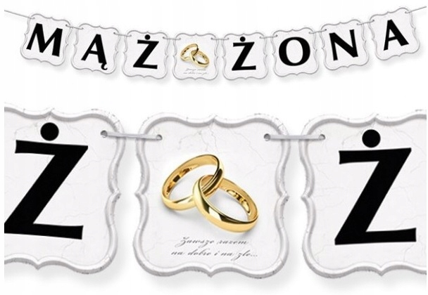 

Baner Weselny Ślubny Mąż Żona Mr Mrs 6 Wzorów