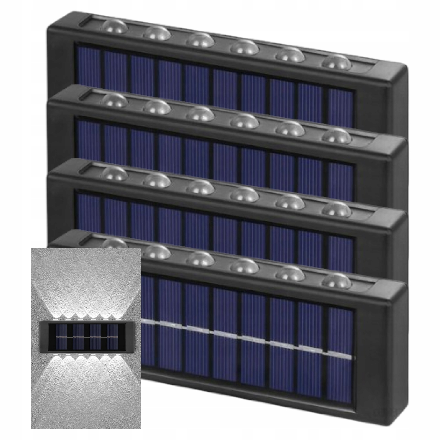 4x Solární Led lampa Venkovní Vodotěsná na balkon Terasa Režim Nahoru Dolů