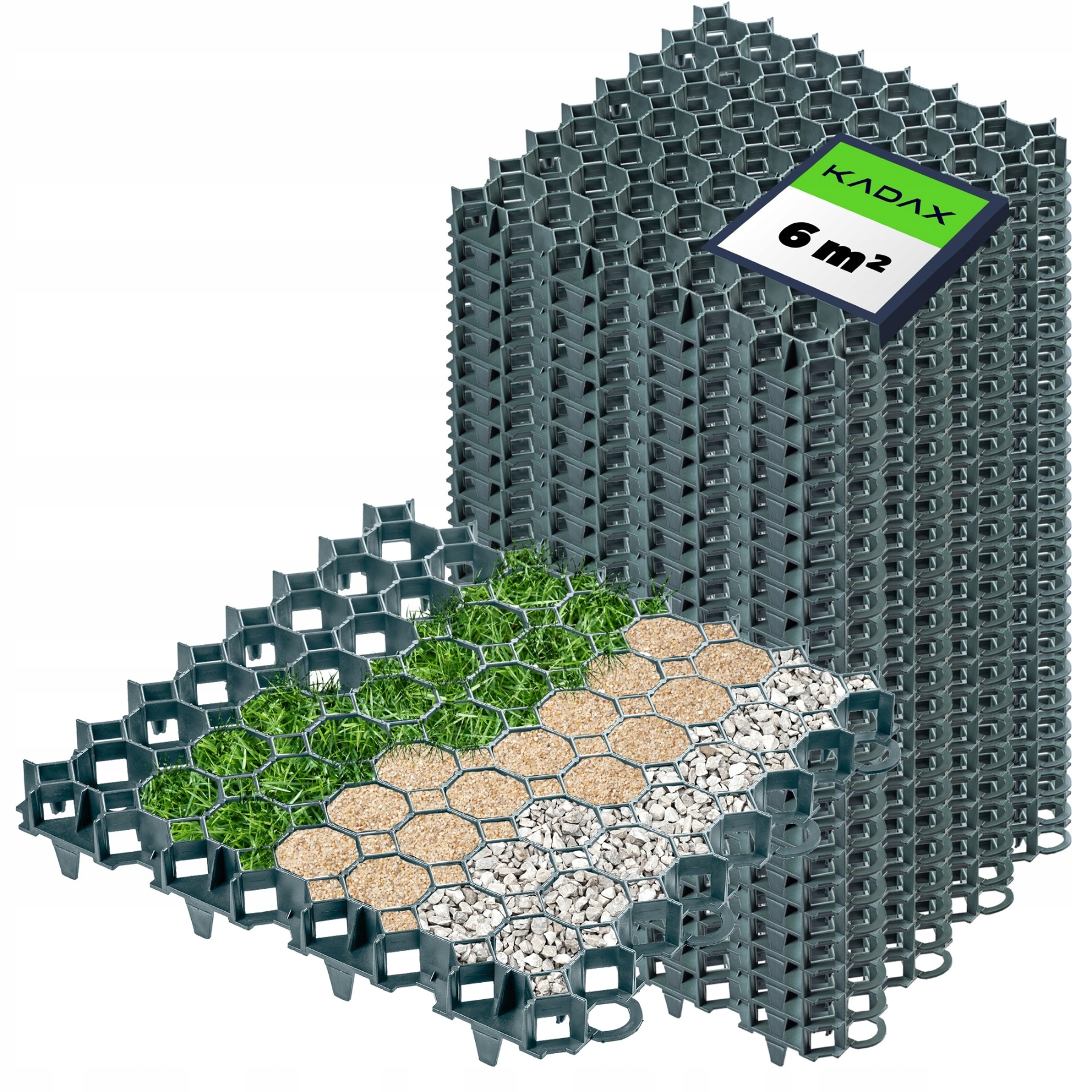 Geokrata Parkovacia Mriežka Travniková 50x50x3,5 24ks Záhradná 530 TON/m2