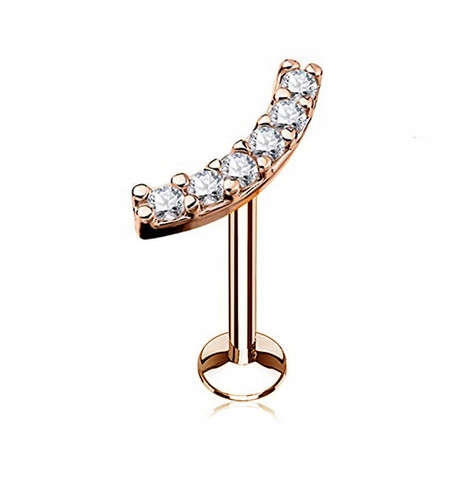 

Kolczyk do ucha labret cyrkonie helix conch 1,2/6