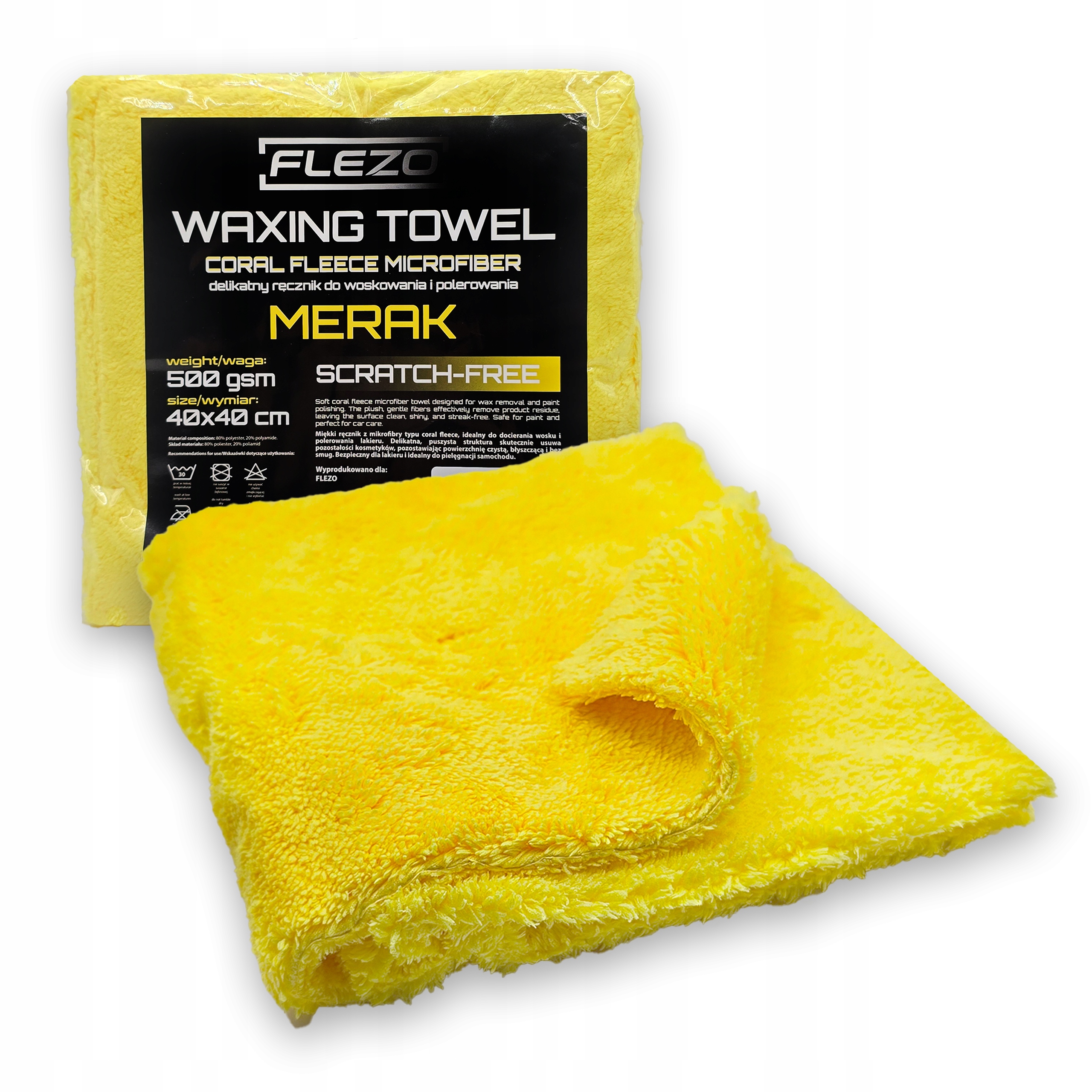 Ręcznik z Mikrofibry do Auta Wosku Samochodu Bez Rys 40x40 500G Bezszwowa