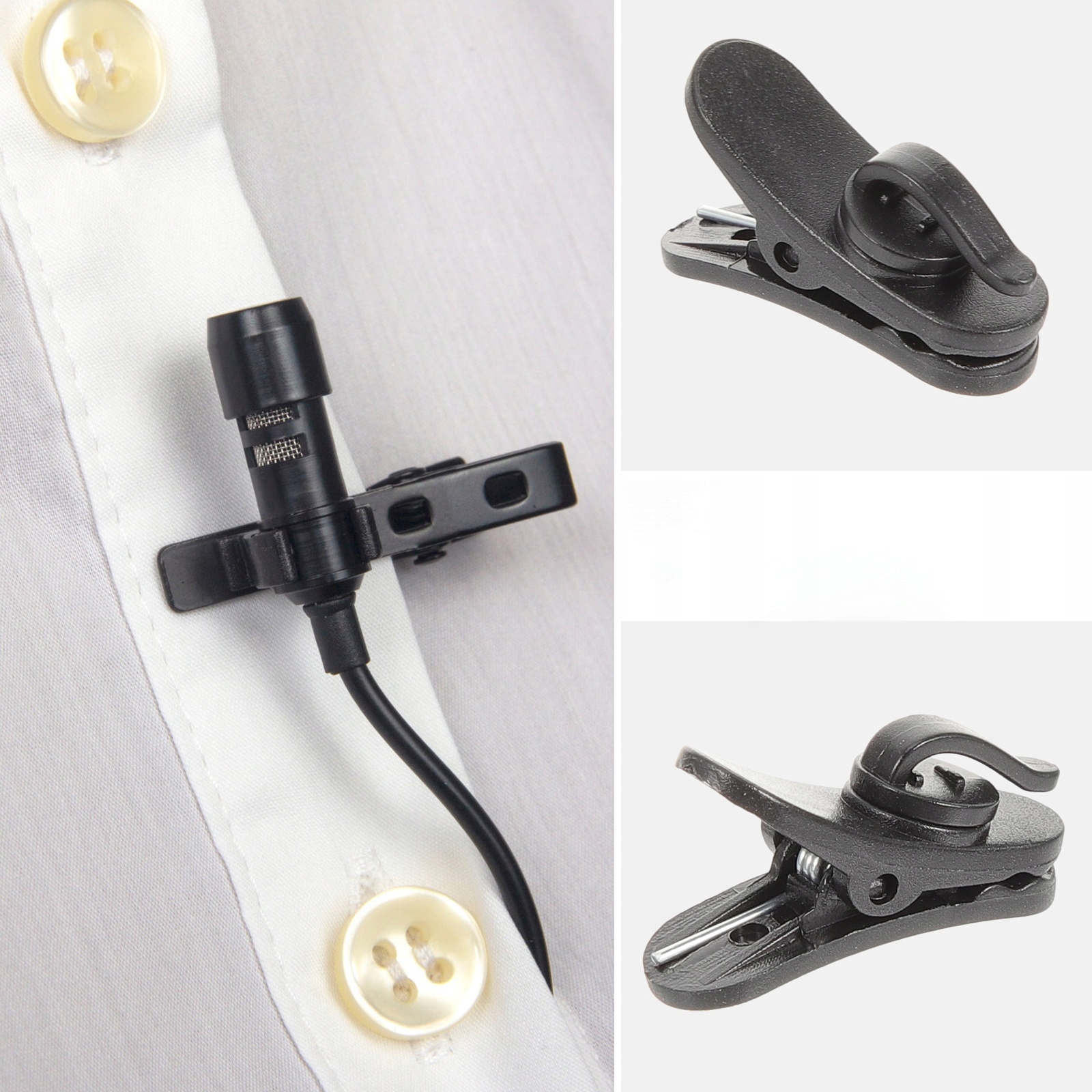 KLIPSY DO KLAPKI MIKROFONOWEJ KLIPSY LAVALIER Marka bez marki