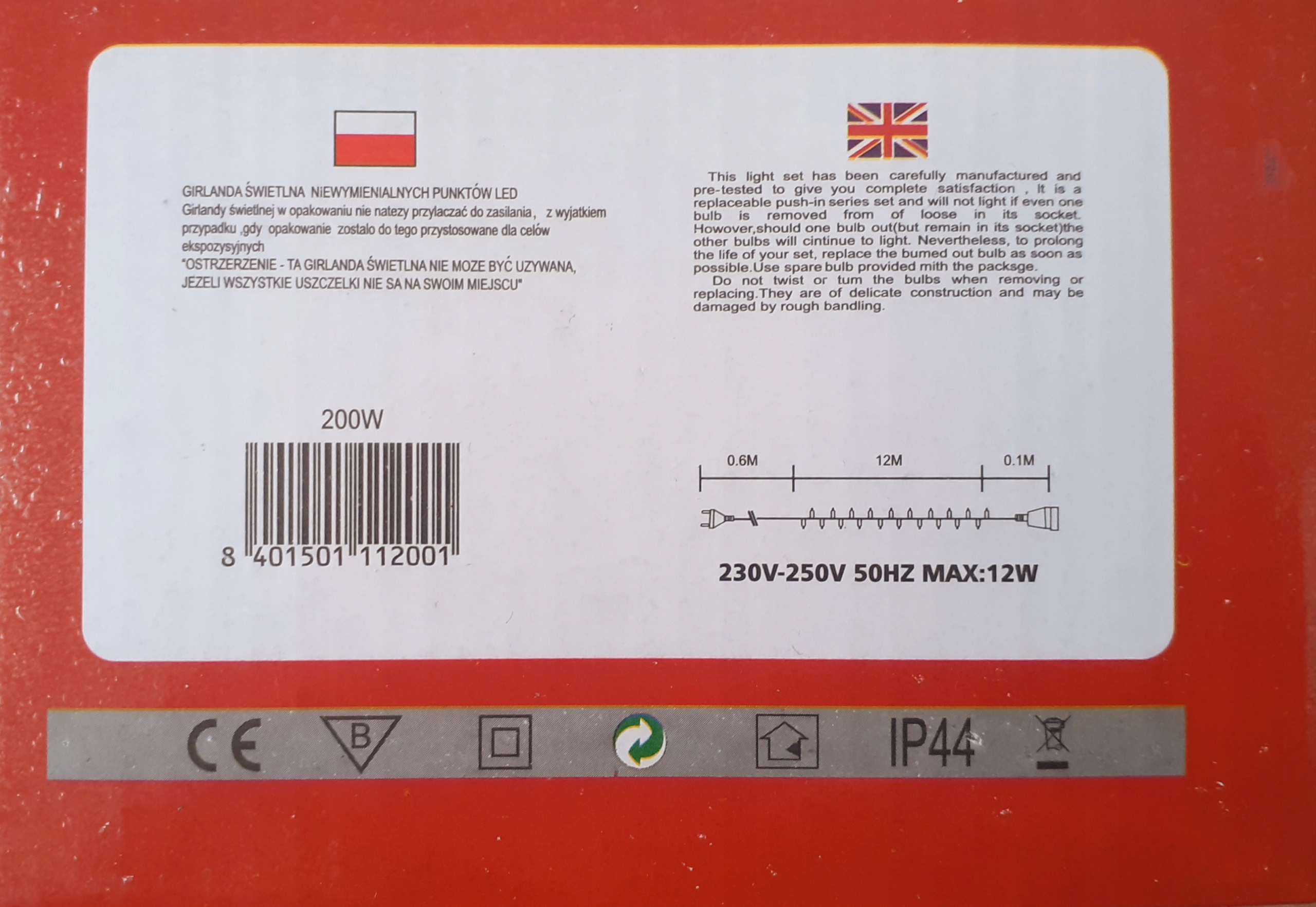 LAMPKI CHOINKOWE KOLOROWE 200 LED MULTIKOLOR Kod producenta KL8828