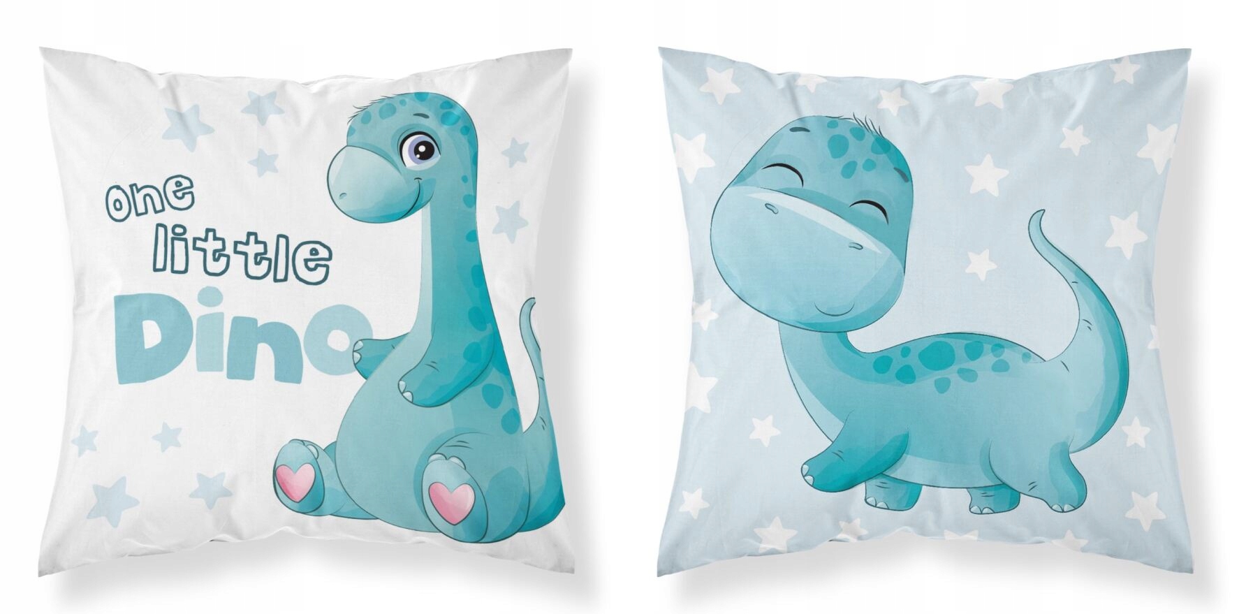 Poszewka 40x40 na poduszkę bawełniana dziecięcia dino dwustronna dinuś