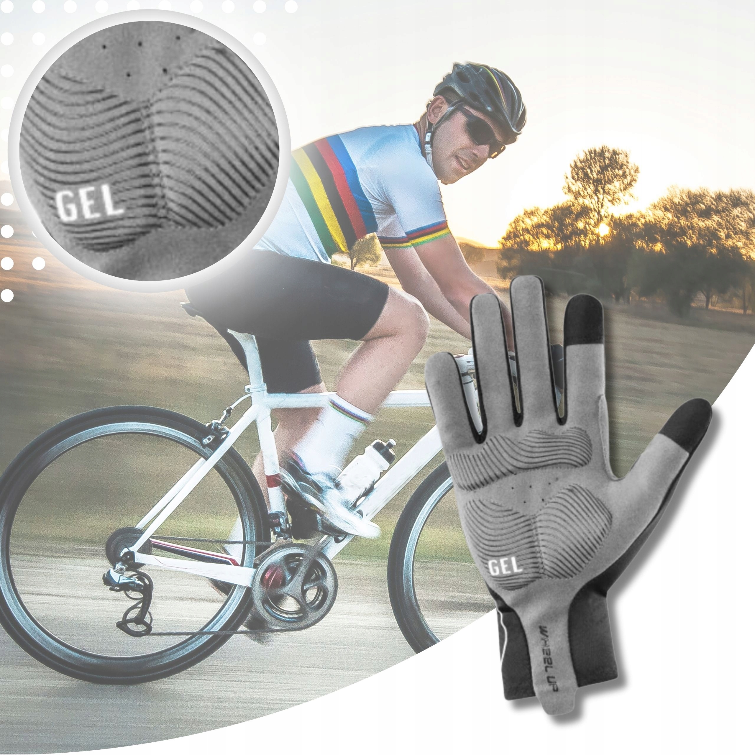 RĘKAWICZKI ROWEROWE MĘSKIE RĘKAWICE ROWEROWE RĘKAWICE ROWEROWE NA ROWER XL Model CZARNE DŁUGIE XL