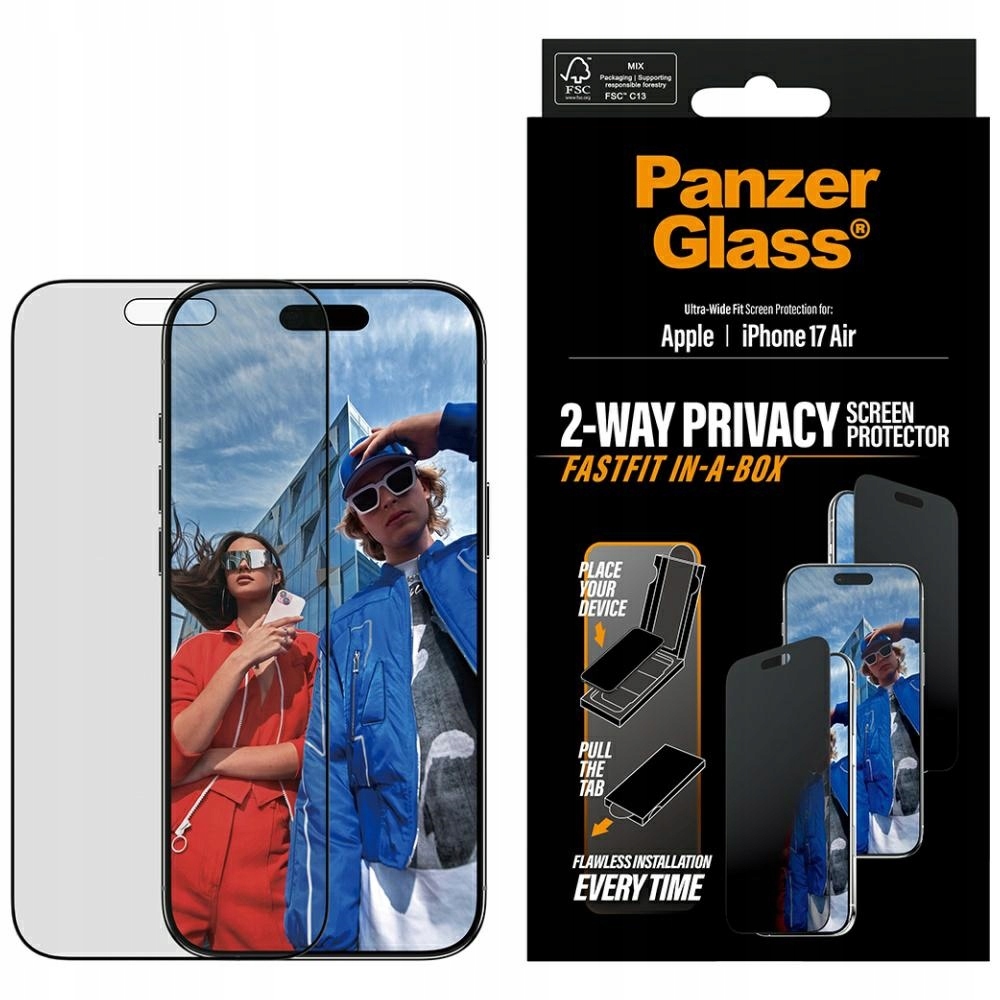 Privatizačné sklo PanzerGlass Ultra-Wide Fit Fastfit pre iPhone Air