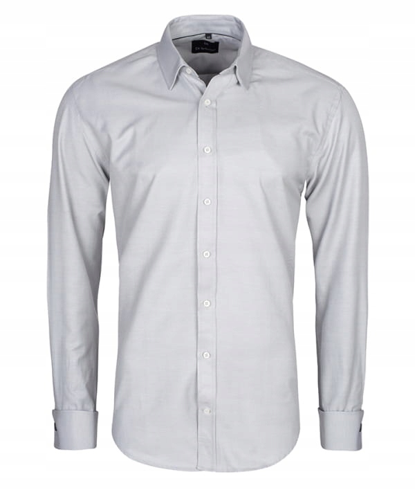 

Koszula Męska Szara Slim fit Spinka 42