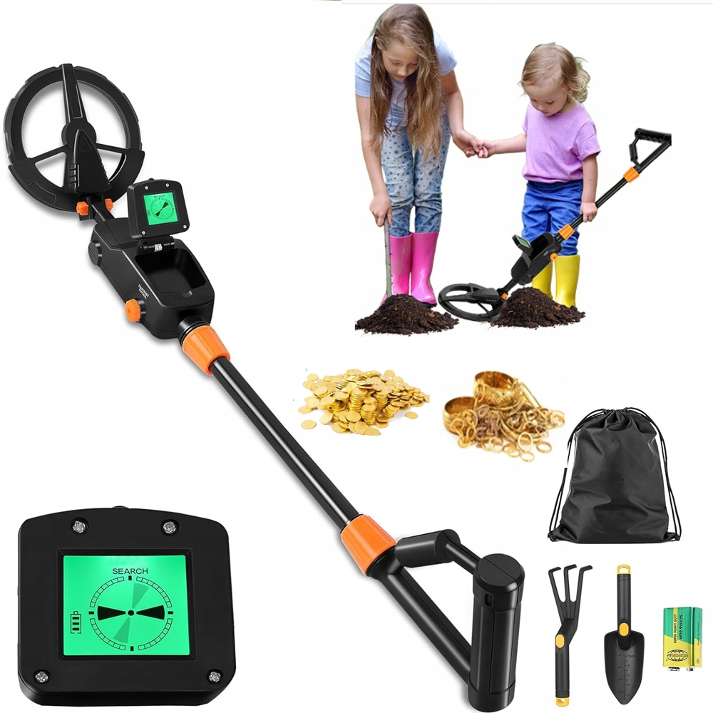 Detektor Kovů Pro Děti Detektor Kovu Vodotěsný, Nastavitelný S LCD Černý