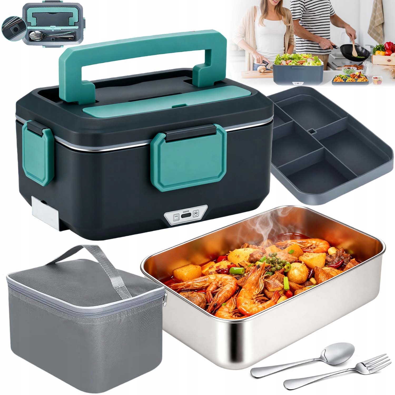 Lunch Box Elektrická Termoska Na Jídlo Automobilová Vyhřívaná S Taškou 3.5 L