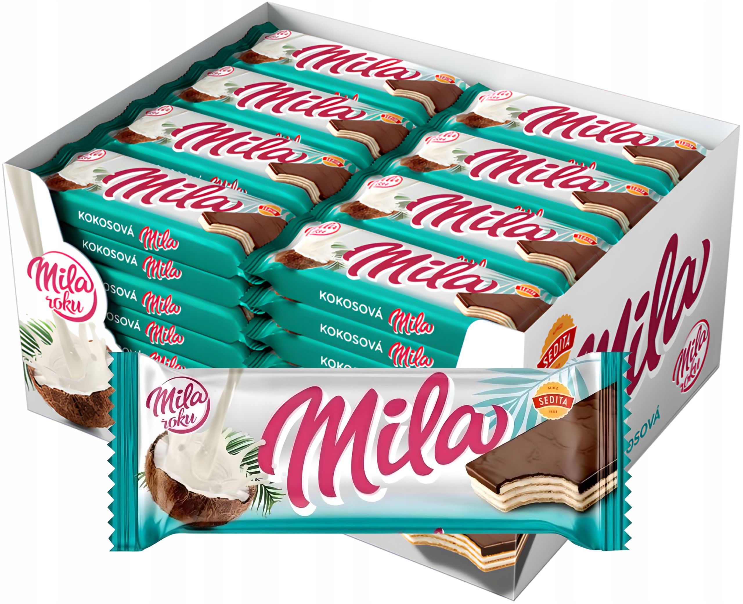 Levně Sedita Mila Oplatky s kokosovou-mléčnou krémovou náplní v kakaové 56×50g