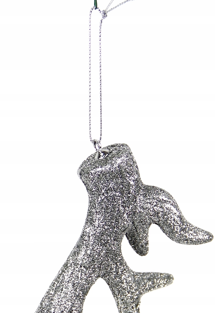 BROKATOWA zawieszka SREBRNY RÓG RENIFERA 16CM Marka inna