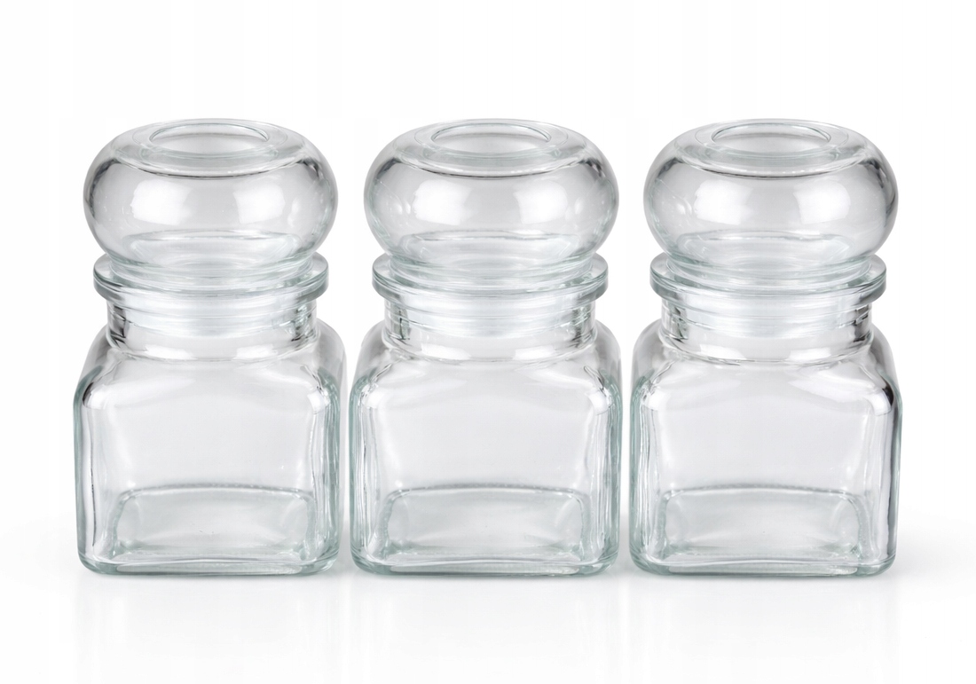 Słoiczki na przyprawy szklane z pokrywką – zestaw 3 szt.