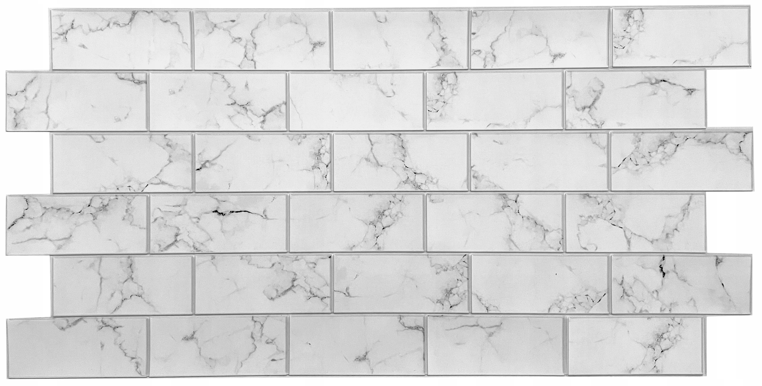 PANELE ŚCIENNE imitacja KAFLI BIAŁY MARMUR PCV88 (PCV88 Panele dekoracyjne marmurowe kafle