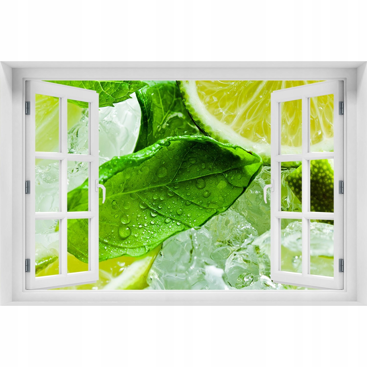 

3D Okno Naklejka na ścianę Limonka z lodem 150x100