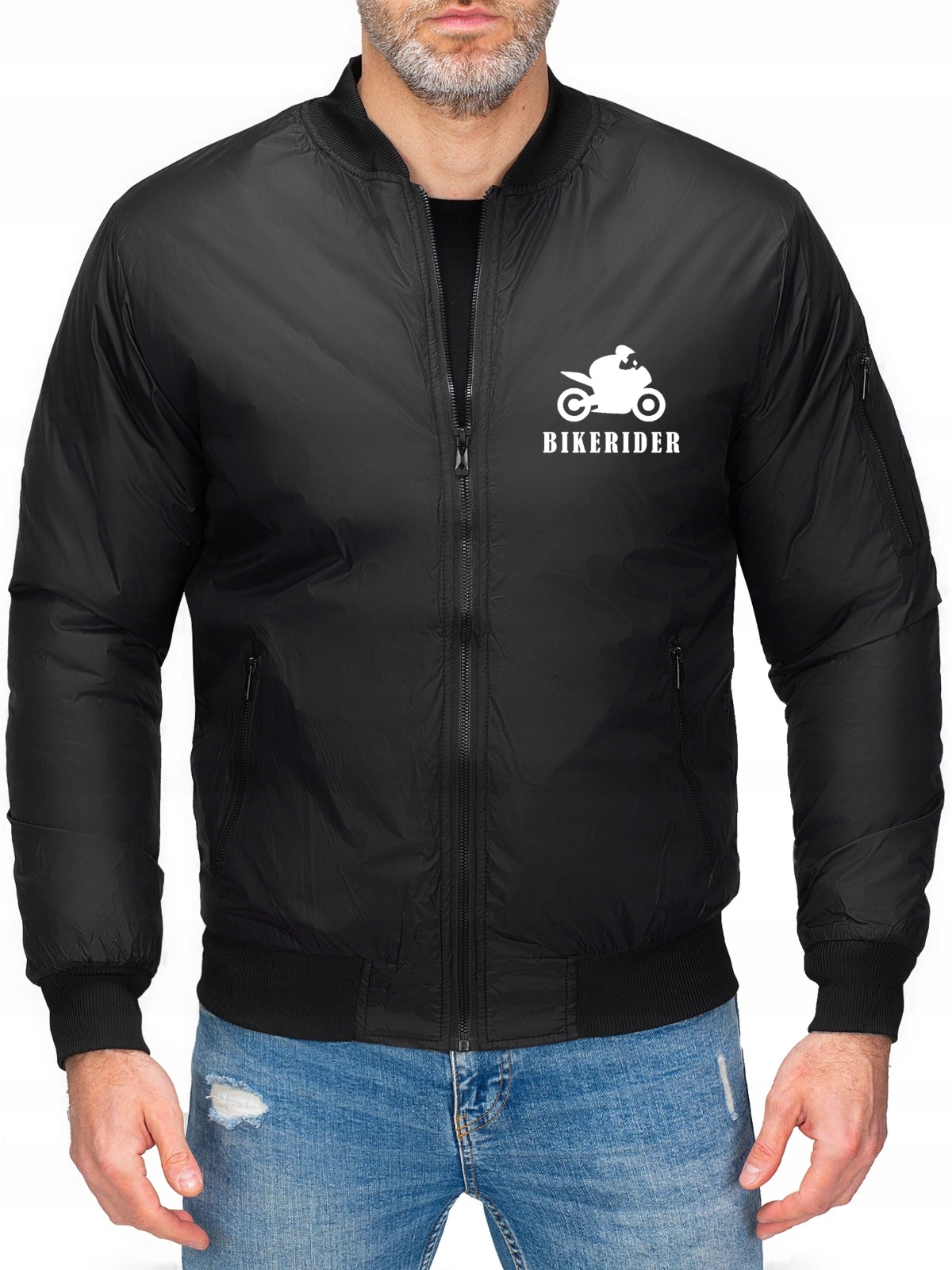 Pánská Bomberová Bunda Bomber Bikerider Černá L