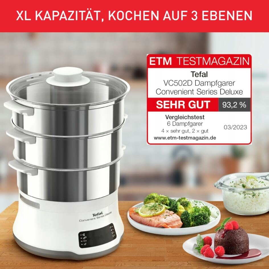 TEFAL Convenient Series Parowar Dotykowy 8 Programów Stal Nierdzewna — miniatura 3