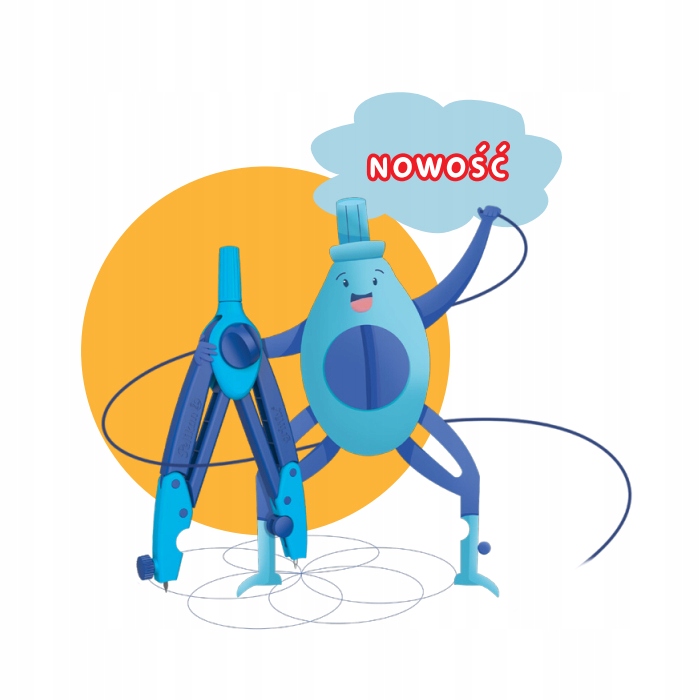 Cyrkiel Szkolny Pelikan Griffix Niebieski Elementy zestawu cyrkiel