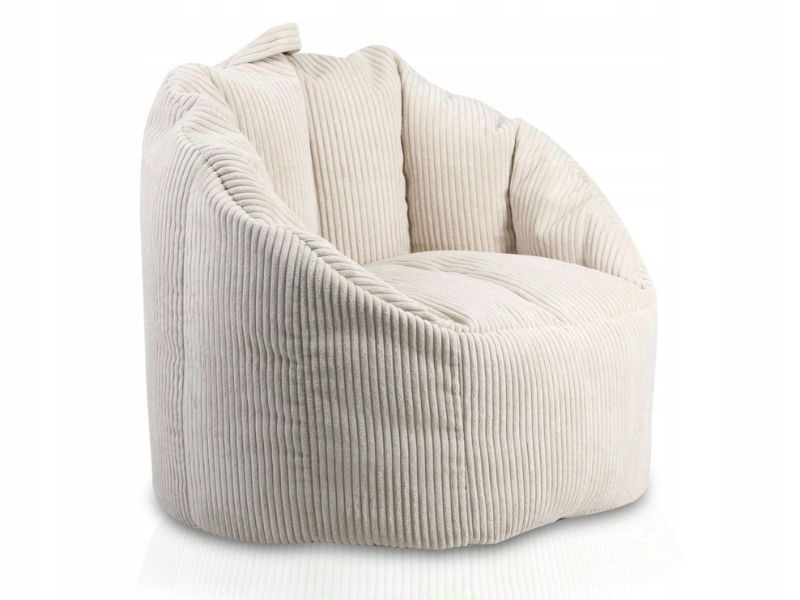 

Ecru pufa fotel do salonu 73x75 worek Sako