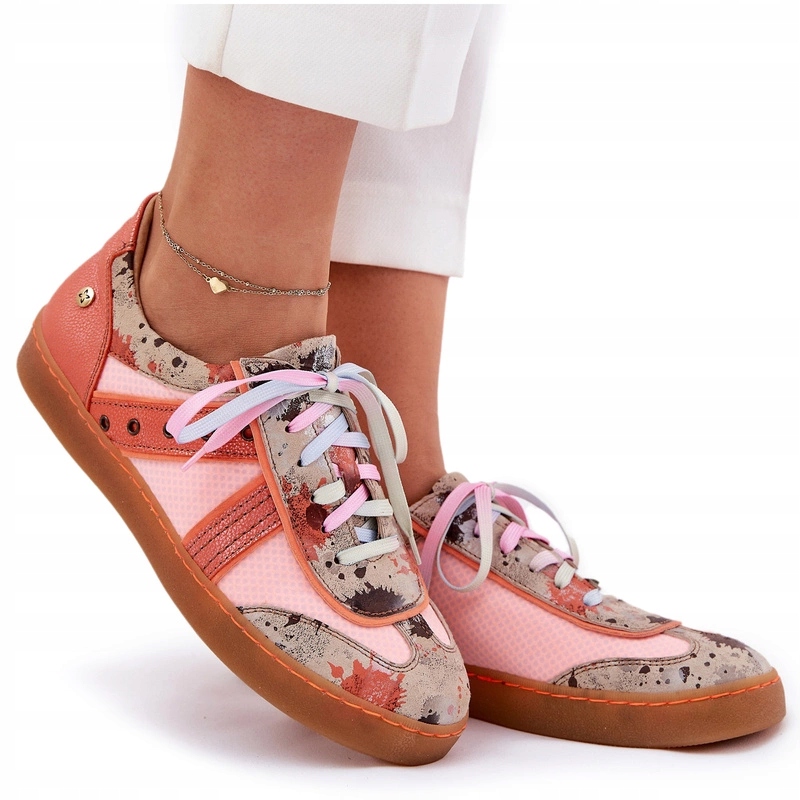 Dámské Tenisky Z Přírodní Kůže Maciejka 06840-18 Oranžové 39