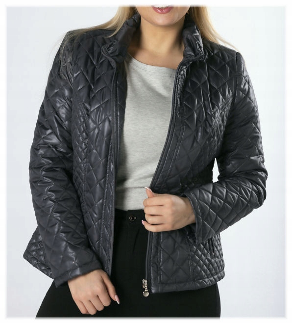 pikowana kurtka Holi ze stójką Grafit rozm. 42