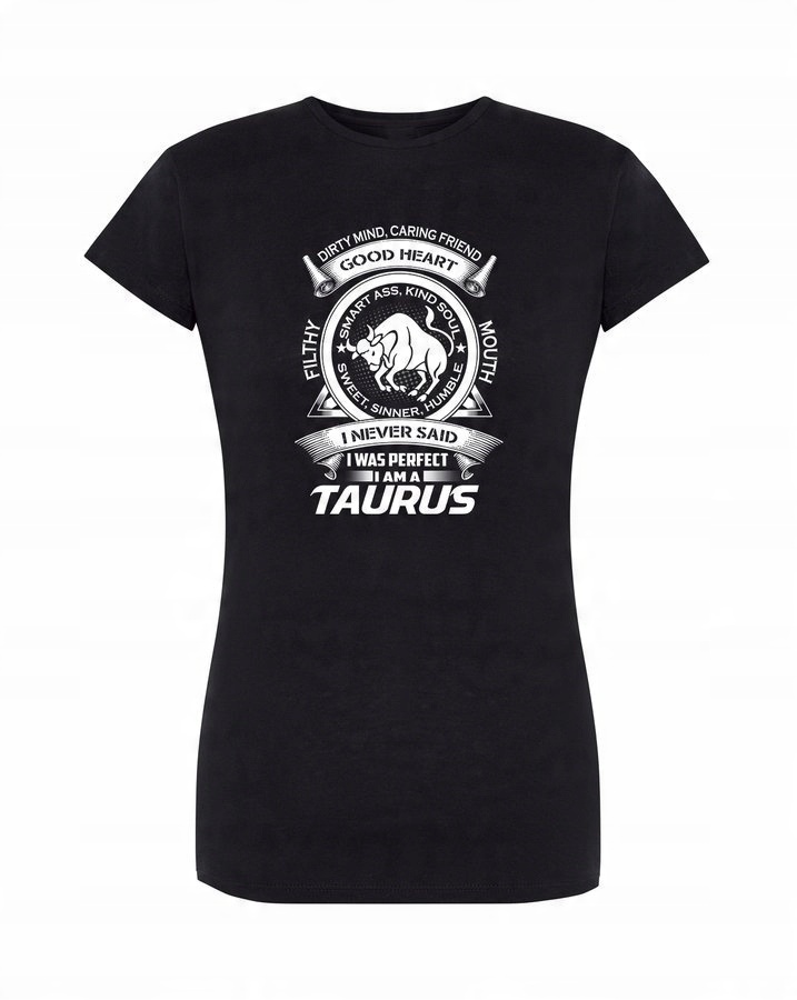 

T-shirt damski czarny Znak Zodiaku - Taurus XL