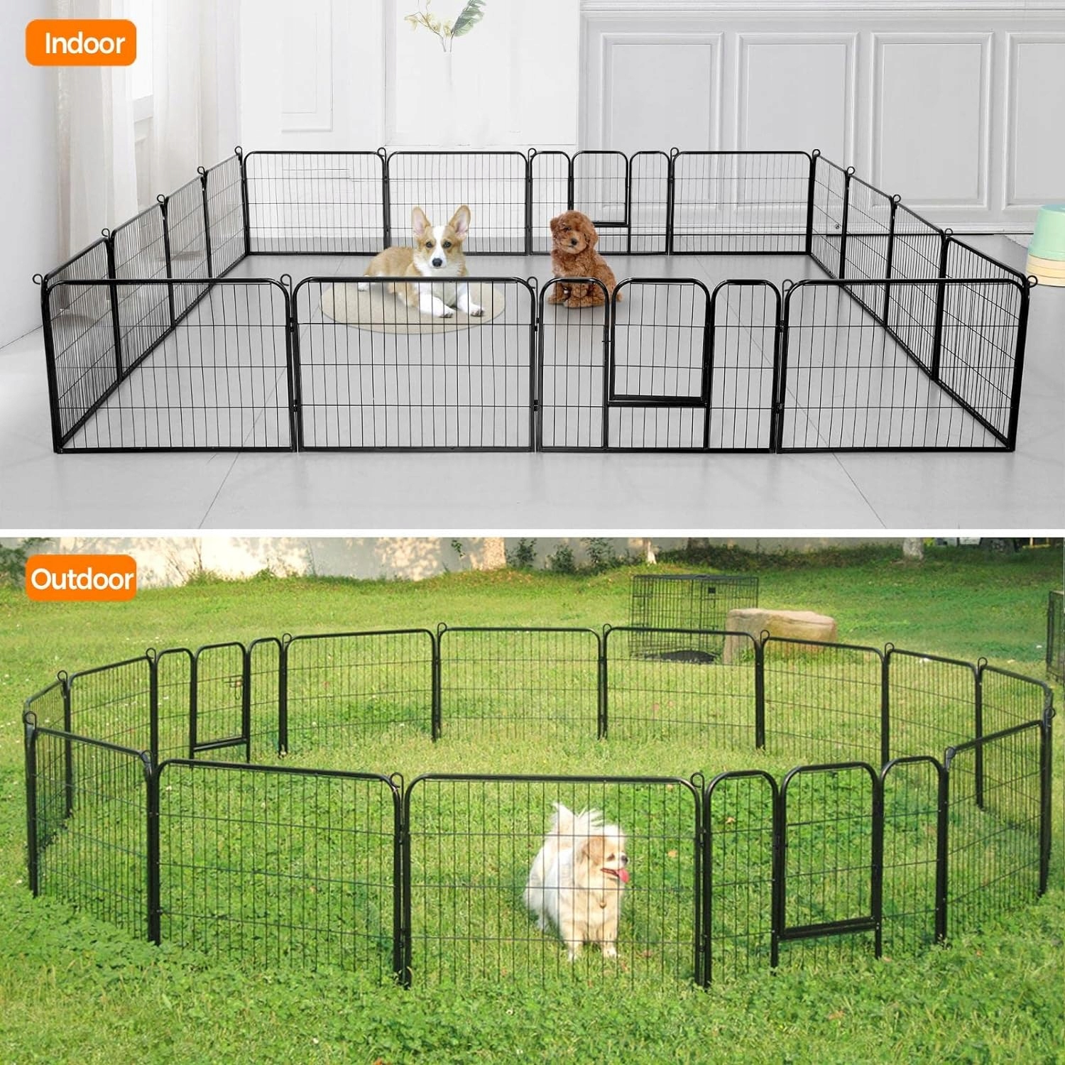 Levně Klec kovová Yaheetech malý pes 324,5 x 324,5 x 60 cm