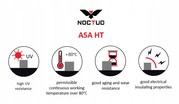 Filament ASA HT Noctuo 1,75 mm 750 g czarny Materiał ASA