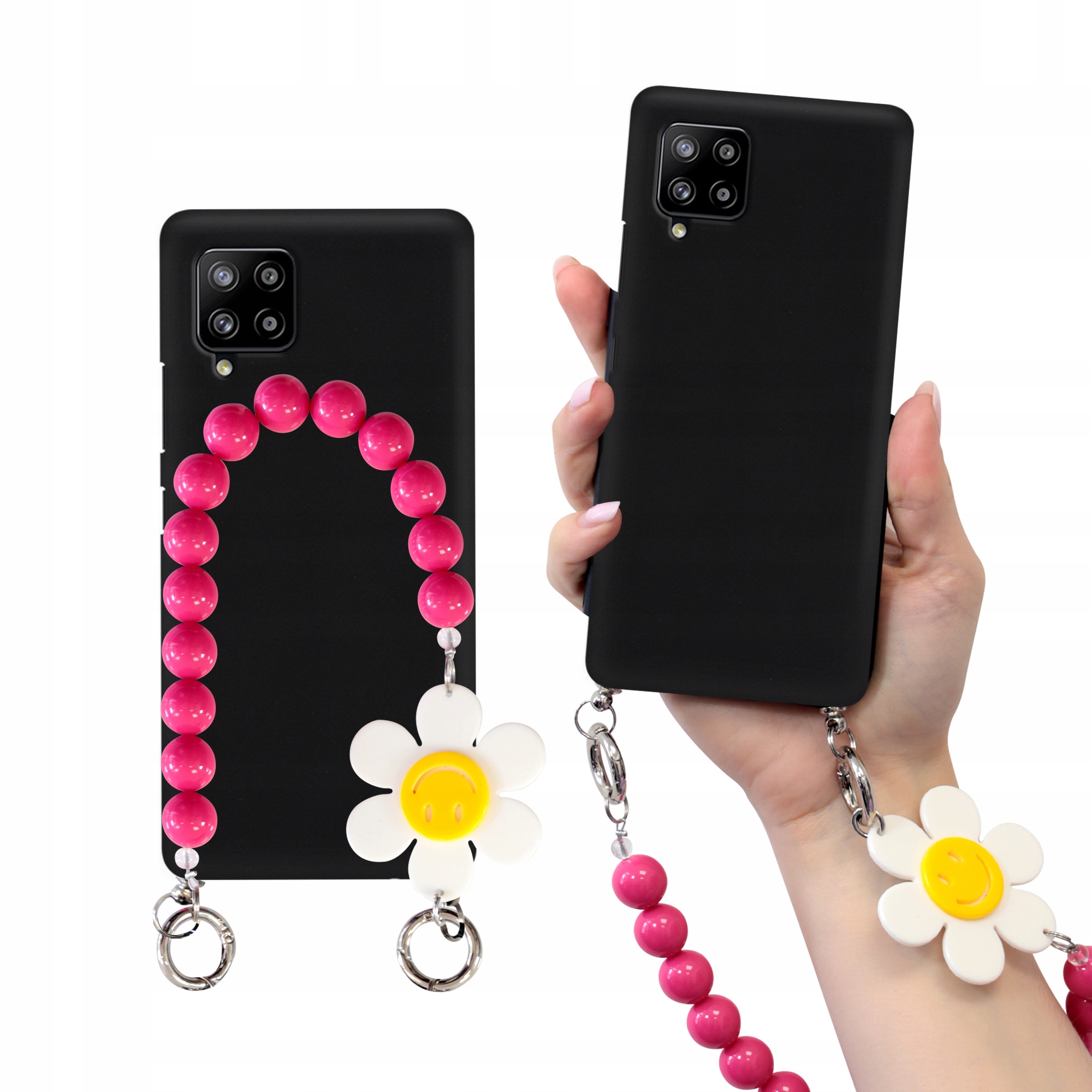 Etui Mat Do Samsung A42 Stokrotka Malina Uchwyt