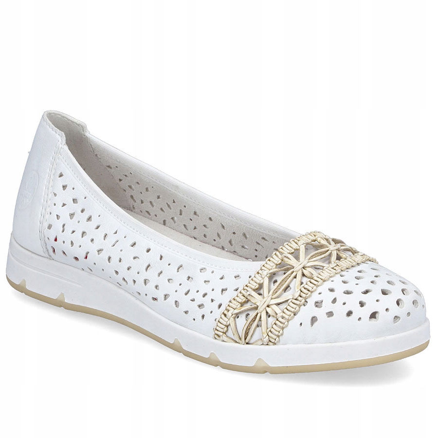 Dámské ažurové baleríny komfort bílé Rieker L3062-80 41