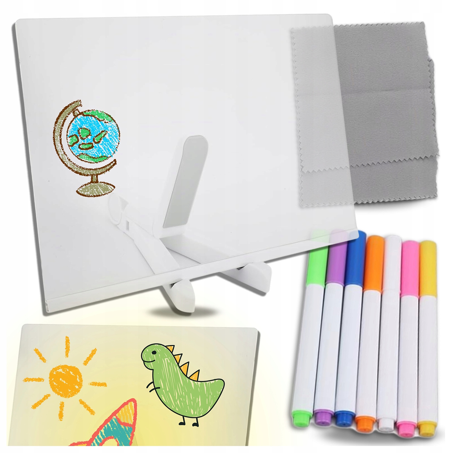 Podświetlana tablica LED do rysowania pisania 3D menu pisaki zmazywalna