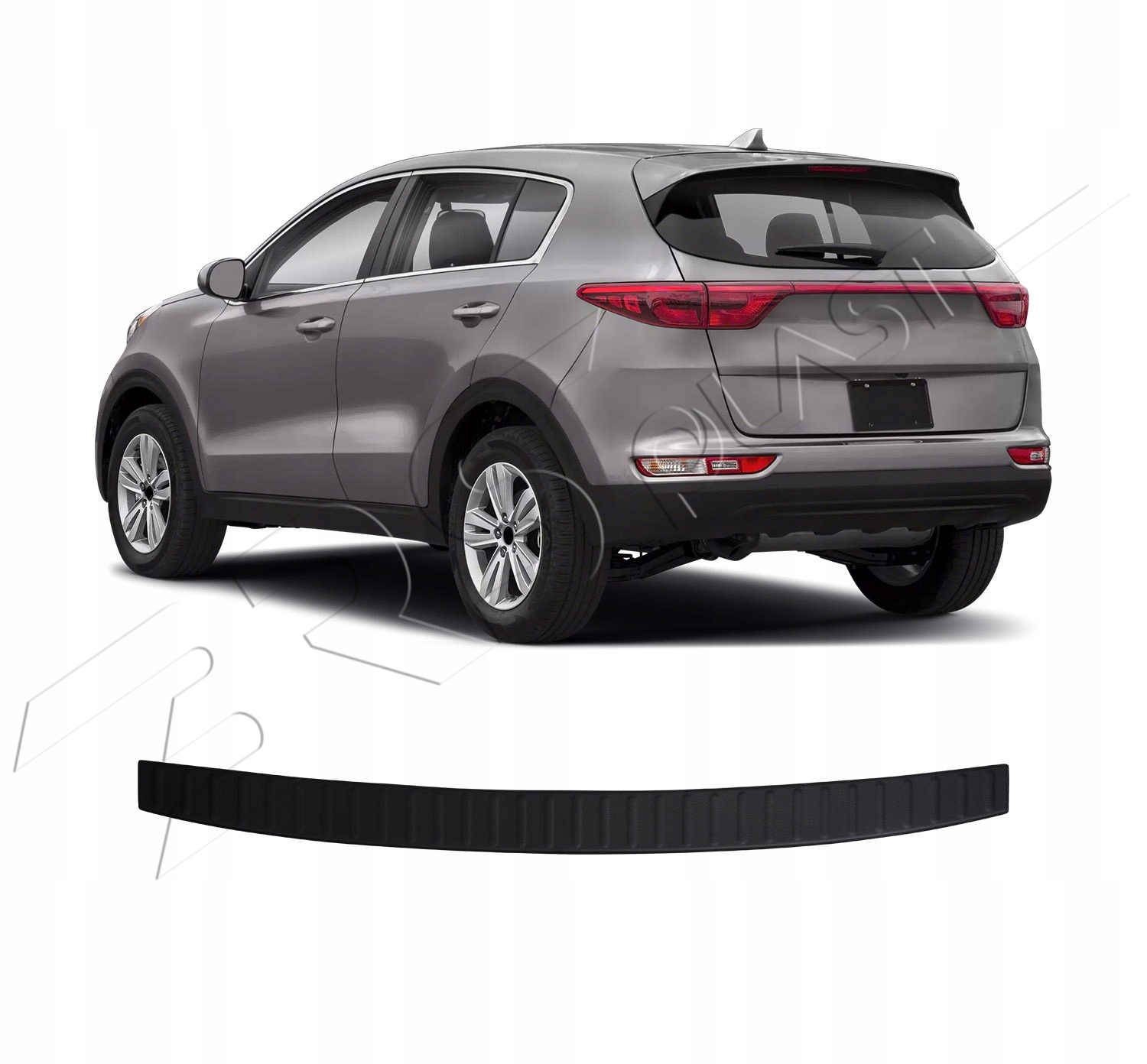 Kia Sportage 2015-2019 Lišta čierna Abs Nárazníková podložka s ohybom Zadná strana