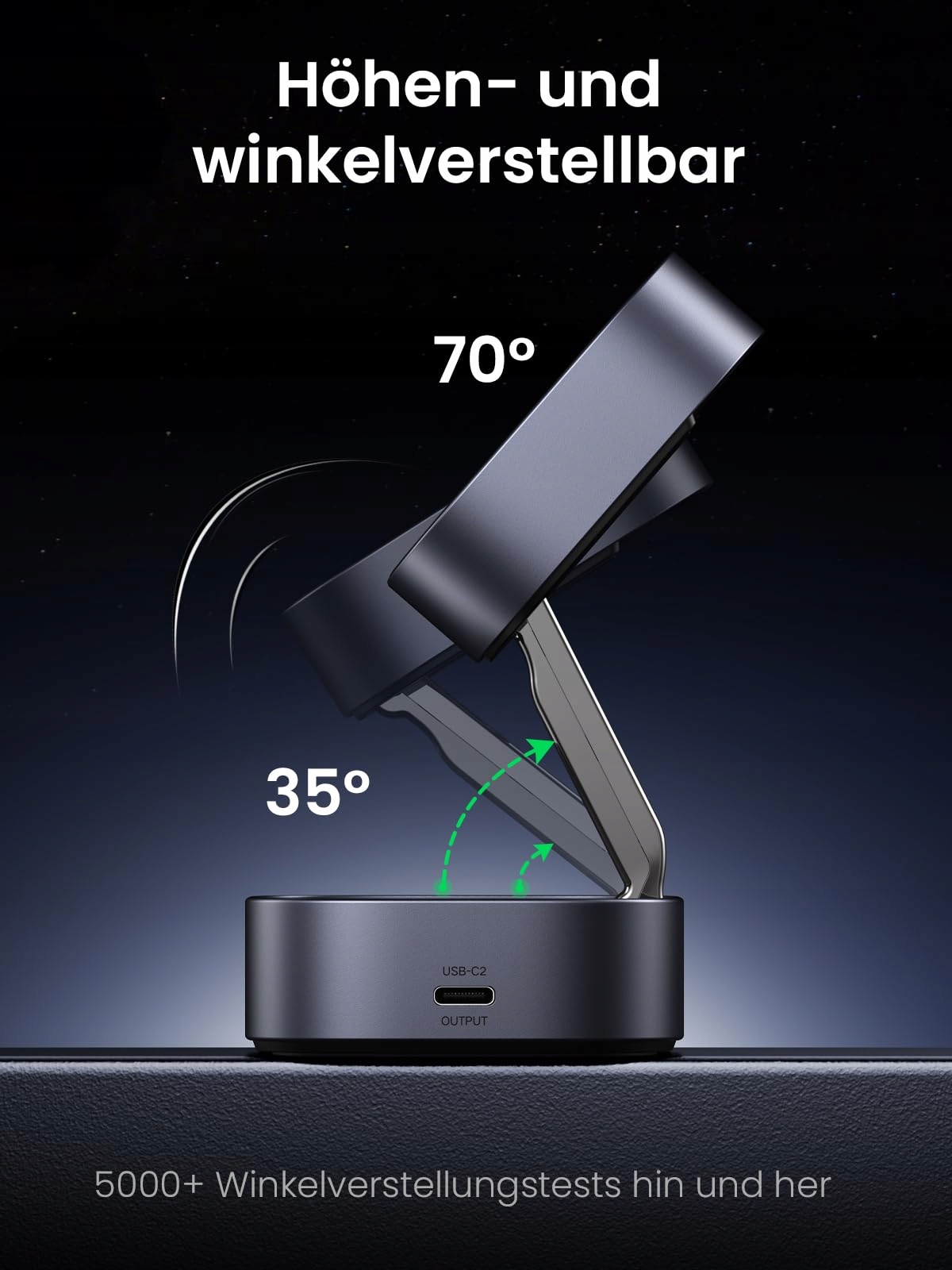 UGREEN MagFlow 2w1 Stacja Ładowania iPhone MagSafe Bezprzewodowa Składana — miniatura 4