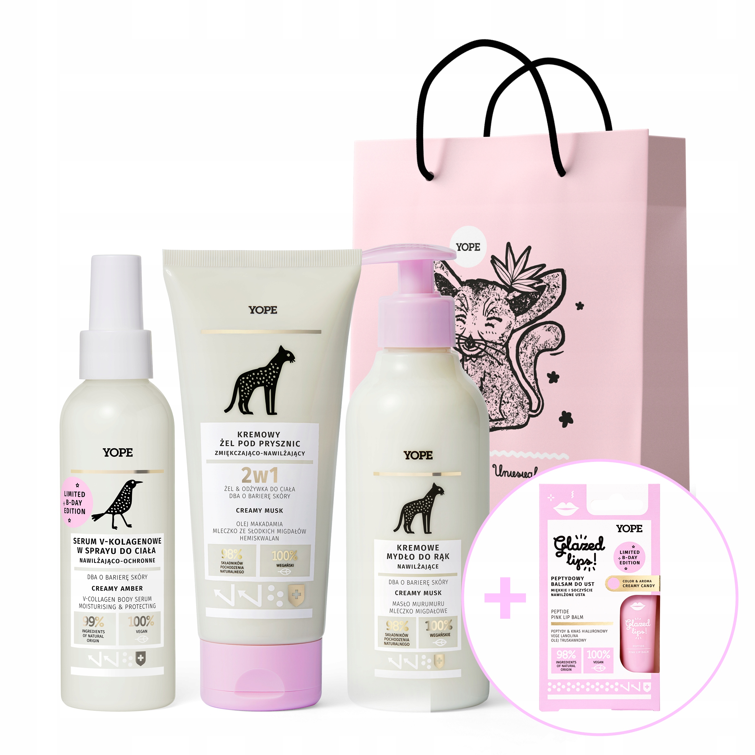 YOPE Zestaw kosmetyków CREAMY | pomadka GRATIS | torebka GRATIS