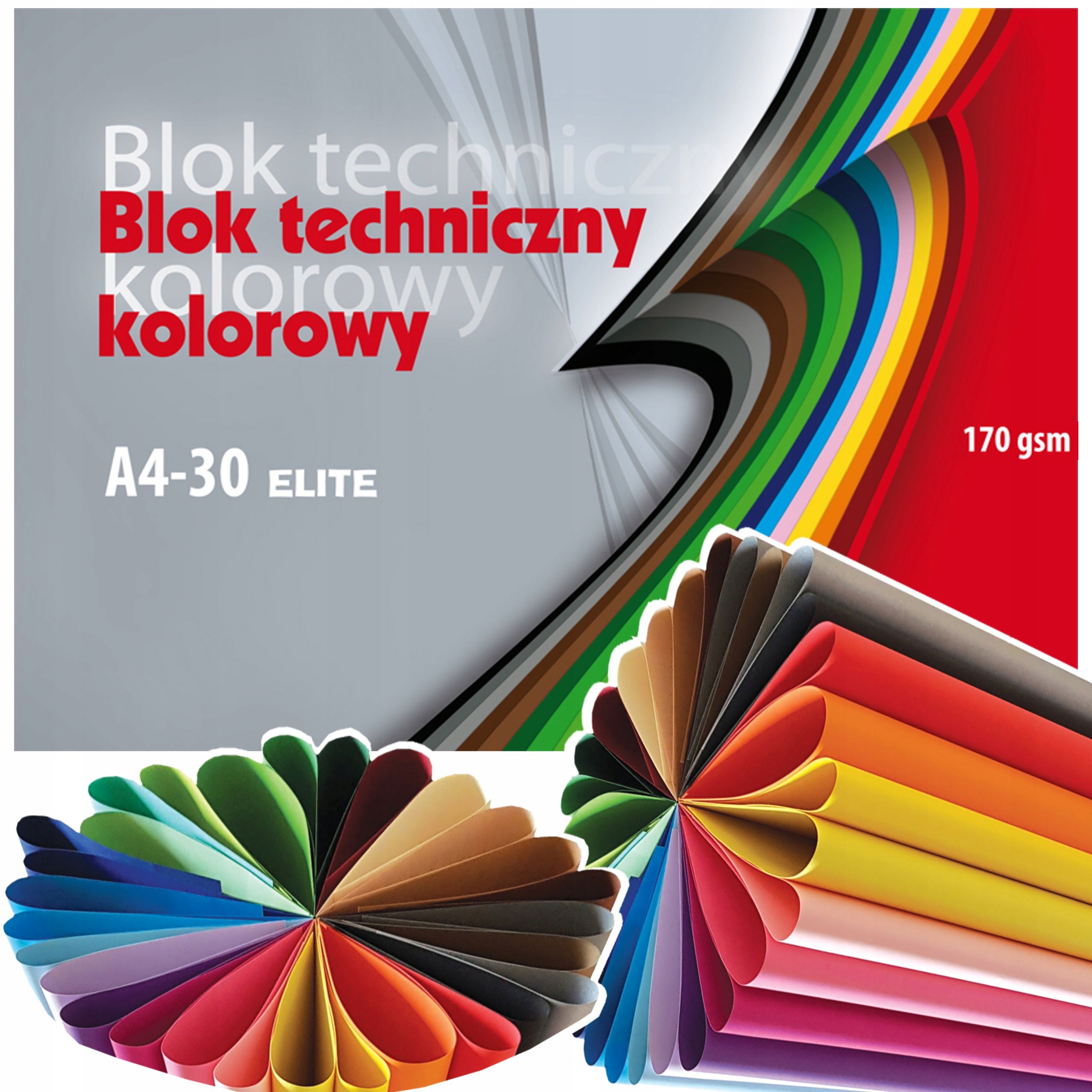 

Blok Techniczny A4 Elite 30 Kolorowych Kartek